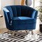 Baxton Studio Emeline Navy Blue Velvet Upholstered Brushed Gold Finished Chair 157-9788 - alternate 7